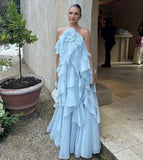 2025 Summer Holiday Wind Hanging Neck Three-Dimensional Flowers Hanging Dress Small Pure Lust Wind Seaside Holiday Dress