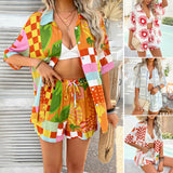 Dili 2025 Spring And Summer Bomihia Casual Holiday Breeze Bumpy Shirt Short Trousers Set