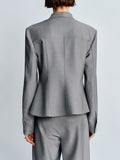 2026 Spring New 'Virtual Character' South Korea Flattened Double-Headed Zipper Shirt Double-Folded Leg Pants