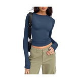 2025 Women's Long-Sleeved T-Shirt Spring And Autumn Solid-Colored T-Shirt T-Shirt Women's Street Dress Shirt Short