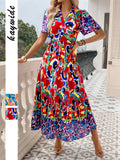 Dili Vacation Leisure Wind Print Dress Women's Dress 2025 Spring And Summer