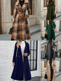 New Collar Hair With Double Buckle And Long Coat Coat Coat Coat