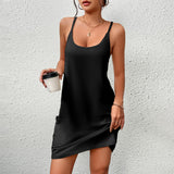 Spring And Summer Lady Home Clothes Slings Aja Monss Double Grind Milk Silk Pocket Home Sling Pyjamas Woman