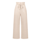 Fashion New Women's Trousers Casual Broad Leg Trousers With Belt Temperament Commuter Pants