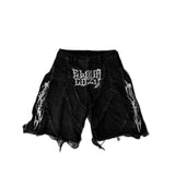 Zipper Splicing Loose Patch Embroidered Haired Jeans Men's High Street Design Sense Loose Straight Pants 68HZ