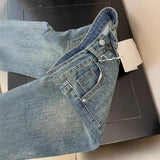 Vintage Diamond Jeans Women Y2k High Street Design High-Rise Straight Pants Loose Drag Trousers 68HZ
