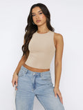 New Y2K Sexy Umbilical Women's Sleeveless Round-Necked Hand-Over Bm Top