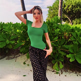 2025 New Products, Irregularly Repairing Short-Sleeved T-Shirt Top Women Women's Clothing