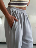 Women's Street Style Loose Casual Trousers Fashion Loose Waist Trousers 68HZ