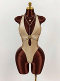 New Slim Hot Spicy Hollow Thin Hanging Neck-Lender Swimsuit Jumpsuit Jumpsuit Jumpsuit Women's Clothing