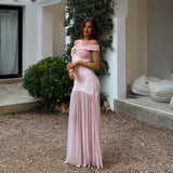 Women's Summer New Temperament Brush Braided Dress With Shoulder Mesh Stitching Package And Hip Dress