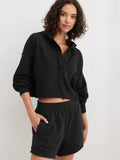 Explosion Fashion Loose Fashion Hooded Jacket Women's Autumn And Winter Women's V-Neck Blouse Long-Sleeved Shirt