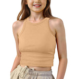 2026 New Short Sleeveless Children's Small Vest Spring And Summer Solid Color Thread Sleeveless T-Shirt Vest