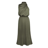 2026 Spring And Summer Hot Sale Acetic Acid Fascination Dress Toast Bridesmaid Elegant Famous Sleeveless Evening Dress Woman