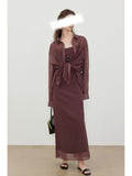 Summer Fairy Gas Around The Hazy Wrinkled Cotton Yarn ROW Style Temper Sunscreen Shirt + Sling Vest Skirt Suit