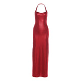 2025 Autumn New Fashion Sexy Hanging Neck Repair Personality Hanging Neck Bag Hip Dress Dress Woman 68HZ
