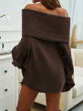 Dili Elegant Temperament Solid Color Long-Sleeved Sweater Top Women's Clothing 2025