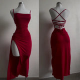Ins Sexy Sling Open Skirt Woman Design Feel Back Strap Bare Back Party Body Dress Tide 68HZ