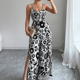 Dili 2025 Spring And Summer Temperament Elegant Kinesipress Small Sling Wide Leg Long Trousers Women's Clothing