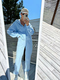 Casual Ladies Set Solid Long Sleeve Zipper Hoodie Tight Trousers Two-Piece Set 68HZ