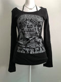 Vintage Vintage Long-Sleeved T-Shirt Girl Y2k Autumn Design Sense Niche Fashion Antique Bottom Top 68HZ