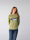 Spring And Autumn 2025 New Round-Necked Small Fish Pattern Leisure Knitted Sweater