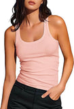 2025 Women's Collar Ribs T-Shirt Without Sleeveless Elastic Repair Basic Vest Women's Top Hottie