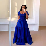 2025 Hot Sales Commuting Solid Color Collar To Pick Up The Stitched Long Dress Dress