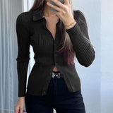 Dili Casual Simple Solid Long-Sleeved Shirt Wool Women's Clothing 2025 Autumn And Winter