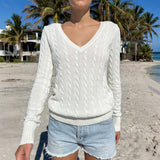 Dili Leisure Simple Long-Sleeved V-Neck Vest Lined With Wool Women's Clothing 2025 Autumn And Winter