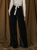 Exploding Women's Velvet Face High-End Loose Button Straight-Tight Broad-Legged Trousers Elegant Commute Leisure Trousers