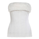 Women's Clothing 2025 Autumn New Word For Christmas Plush Irregular Waist Top Sleeves Women 68HZ