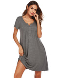 Women's Pyjamas Short-Sleeved Pocket Modal T-Button Home Clothes Women