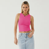 New Y2K Sexy Umbilical Women's Sleeveless Round-Necked Hand-Over Bm Top