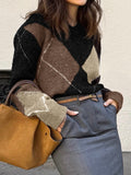 Dili Leisure Holiday Fashion Color Long-Sleeved Wool Knitting Sweater Women's 2025 Autumn And Winter