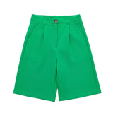 2025 Women's New Commuting Style Solid Color Simple Fashion Loose-Fitting Five-Point Suit Women's Pants