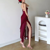 2025 Summer New Women's Pure Color Repair Height Waist Fashion Tie Tie Dress Dress Women 68HZ