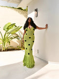 2025 Sling Spring/Summer Black Wave Tuxedo Knitted Dress Women's Dress