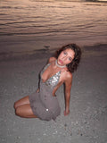 -- 2025 New Summer Hanging Neck Glide V Dress With Coat Dress Sanya Tourist Seaside Resort Wind