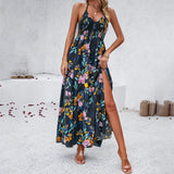 Dili Dress 2025 Spring And Summer Leisure Holiday Print Sling With Broken Flowers Dress