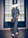 Multi-Season Can Take A Variety Of Urban Creative Tied Old Money Style Wearing Shirt Inside The Feeling Of Wide Leg Pants Woman