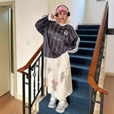 Shirt Long-Sleeved Gray Leisure Sports Autumn Loose Striped Blouse Men's And Women's T-Shirt Chic Trend In Wind 68HZ