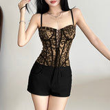 In The Autumn Of 2025, The New Hottie Short Repair Body Is Thin Leopard Patterned With Fish Bone Sling Vest Woman 68HZ