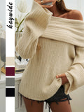 Dili Elegant Temperament Solid Color Long-Sleeved Sweater Top Women's Clothing 2025