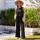 Women's Homewear Set Spring And Autumn Vests Trousers Two-Piece Waffle Pajamas Set