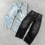 Tide-Brand Hole Embroidered Jeans Men's High Street Design Trousers Loose Trousers 68HZ