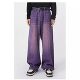 Vintage Purple Jeans Men's Niche High-End Straight-Legged Casual Drag Long Pants New 68HZ