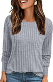 2025 Women's Simple Commuter T-Shirt Women's Pit Round Neck Long-Sleeved Top