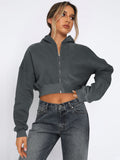 Hot Women's Clothing Short Fashion Street Trend Long-Sleeved Autumn Winter Loose Hooded Jacket
