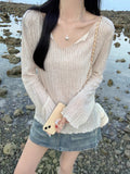 Sunscreen Air-Conditioning Hooded Women 2025 New Thin Wooden Ear Long Sleeve Loose T-Shirt On The Clothes Summer